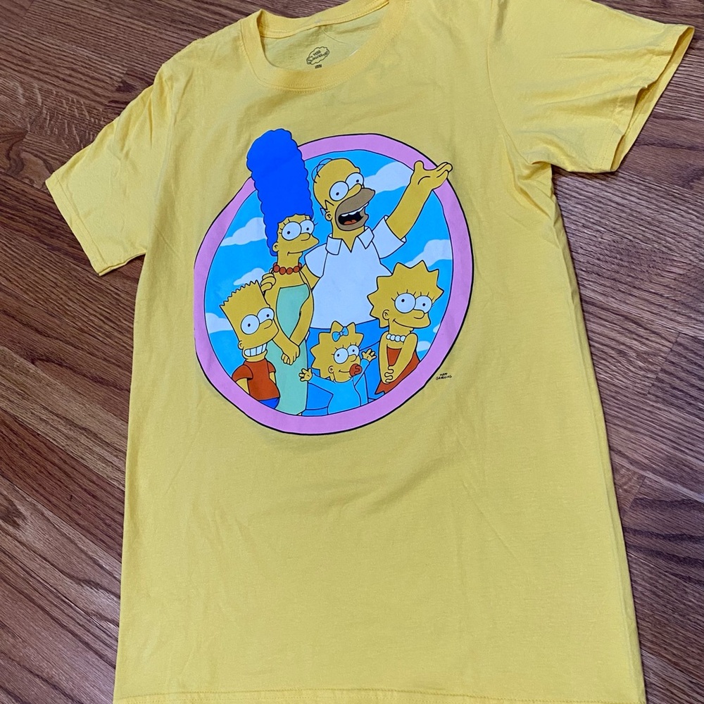 Yellow T-Shirt with Simpsons Family Graphic